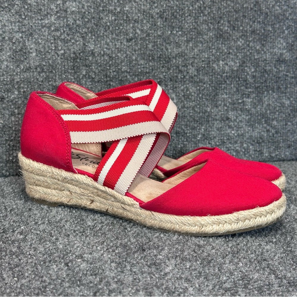 Lifestride Keaton espadrilles size 6.5 cherry red NEW slip on elastic straps